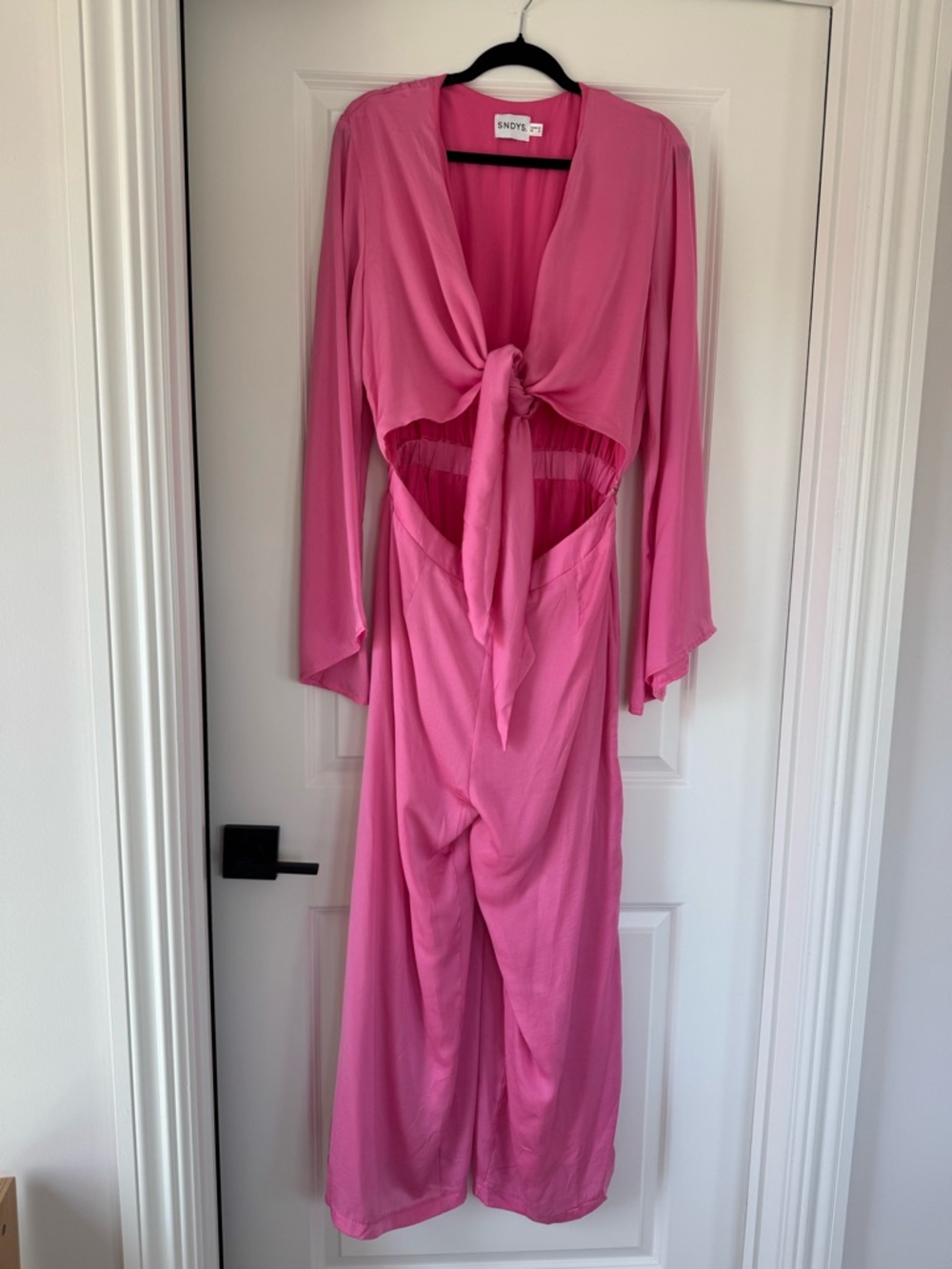 Pink Tie-Front Jumpsuit Romper